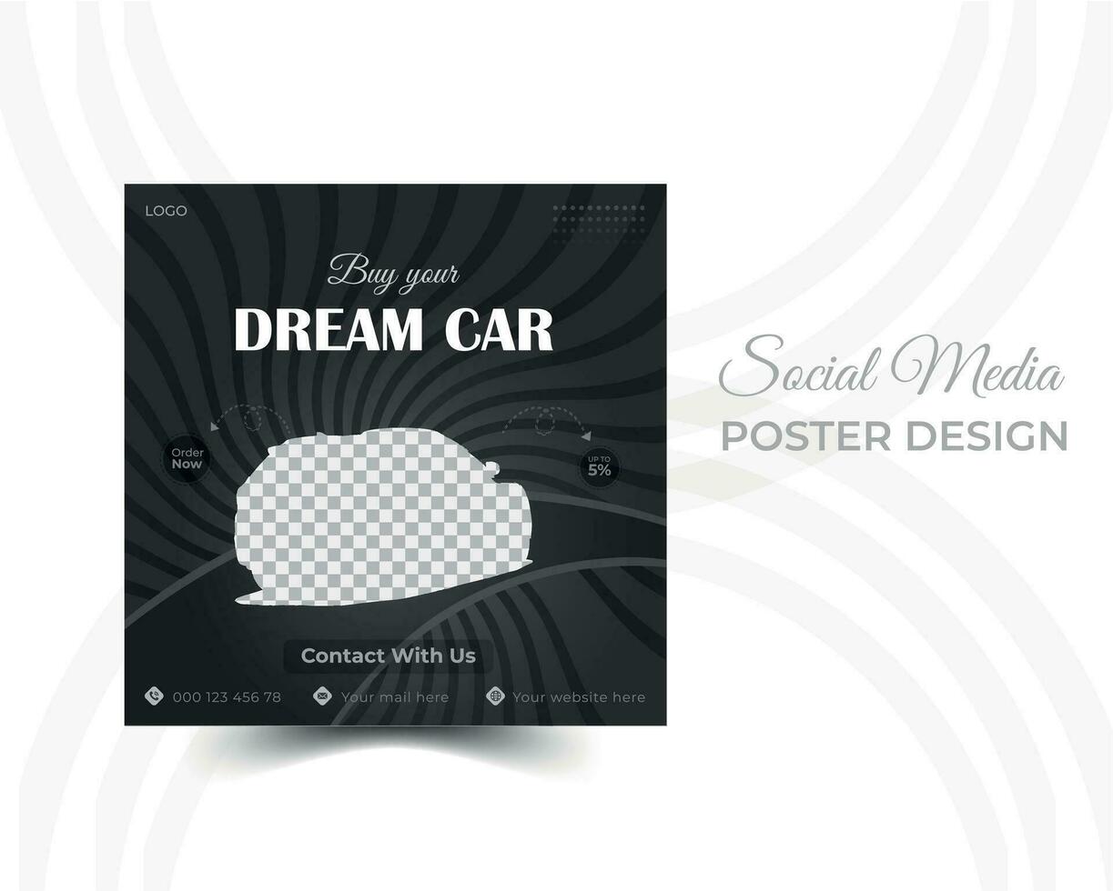 Car rental promotion social media post banner template. vector