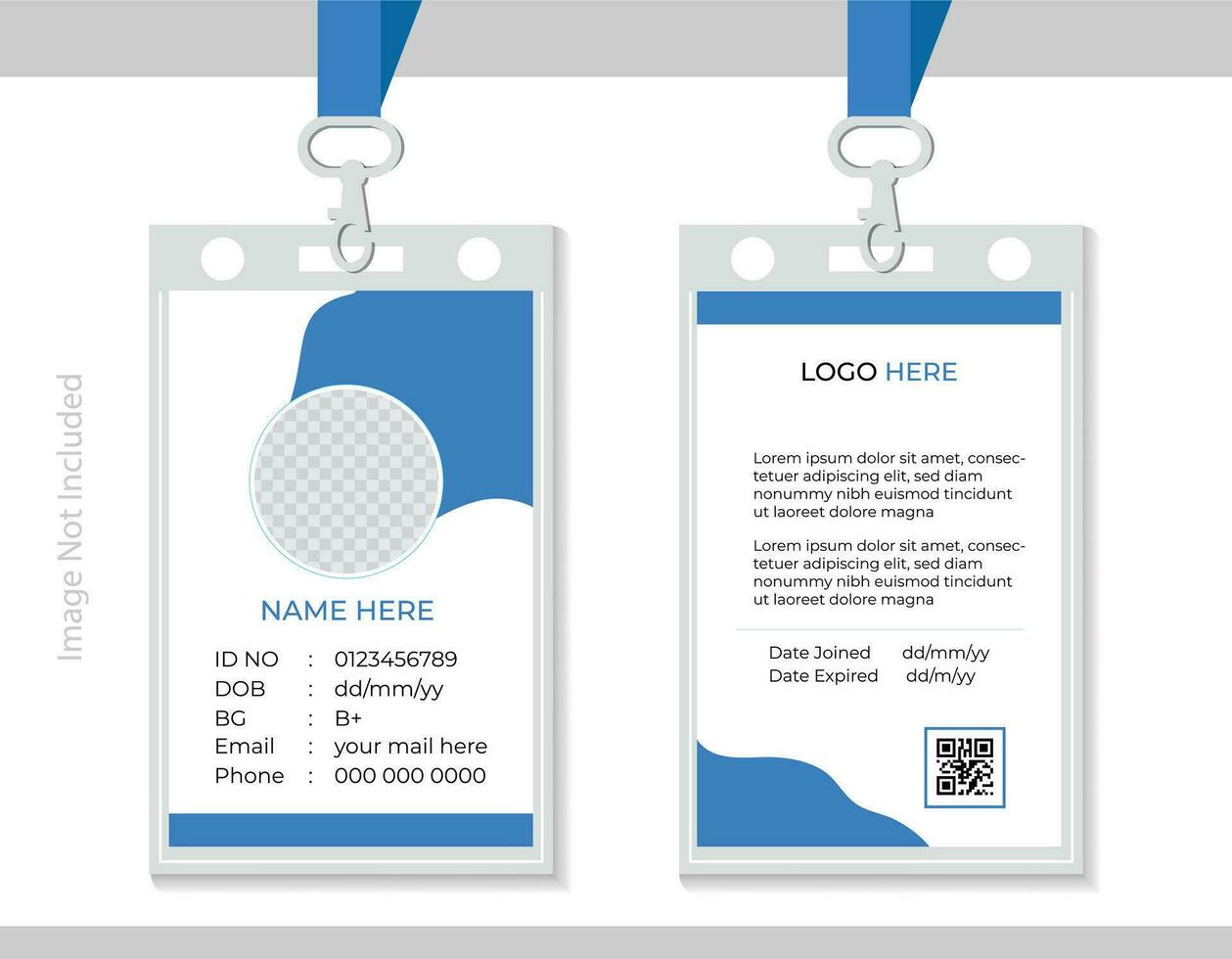 Id card template office id card employee id card for your company vector