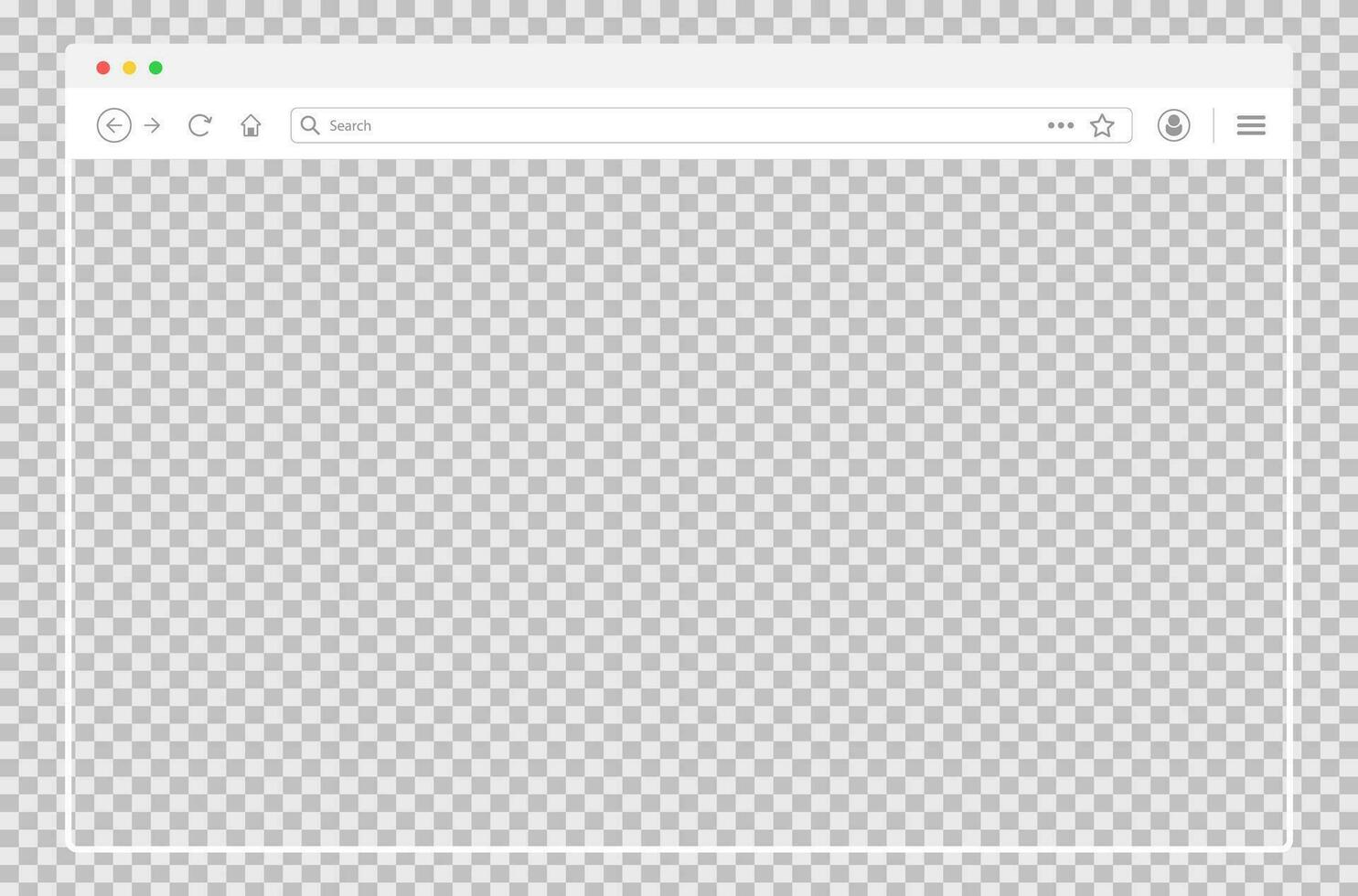 Outline browser window. Website mockup frame. Editable template of computer browser. Thin web page frame. vector