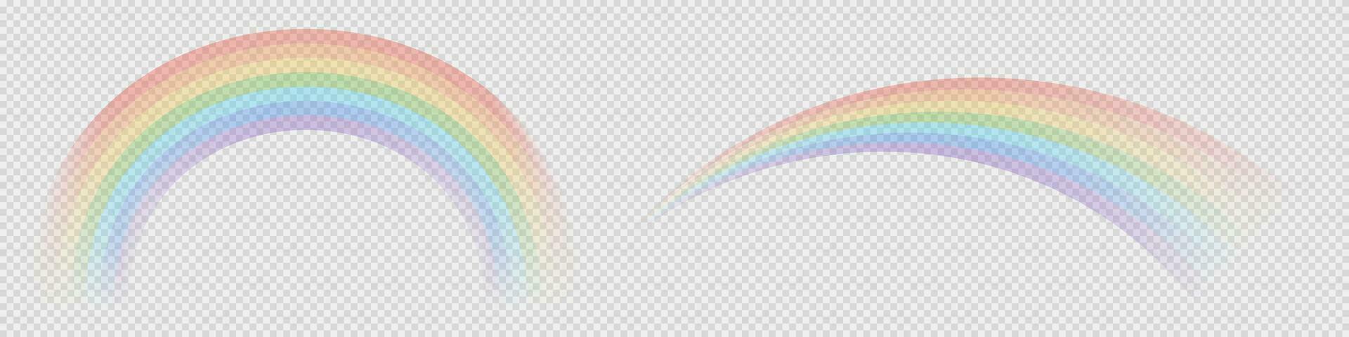 Rainbow icon. Isolated realistic after rain sky background. Rainbow arc. Colorful arch illustration. vector
