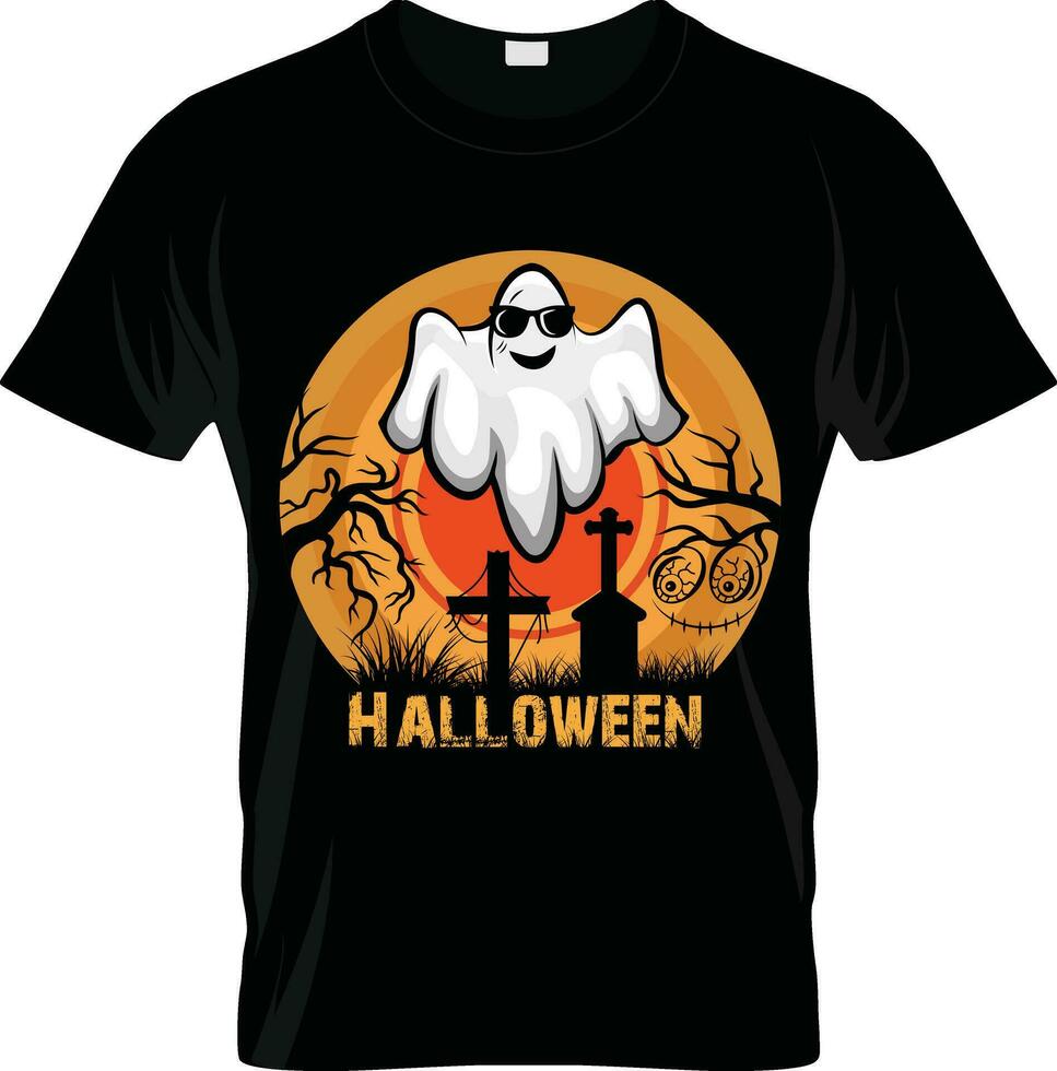Halloween T-shirt Design Vector Template black boo and Halloween t-shirt design.
