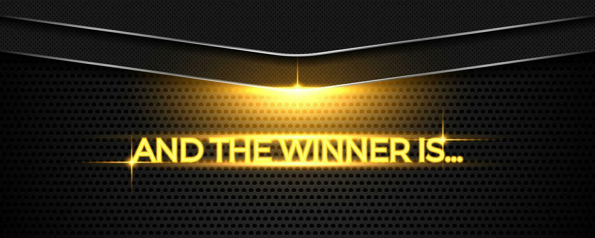 And the winner is... with metal background vector