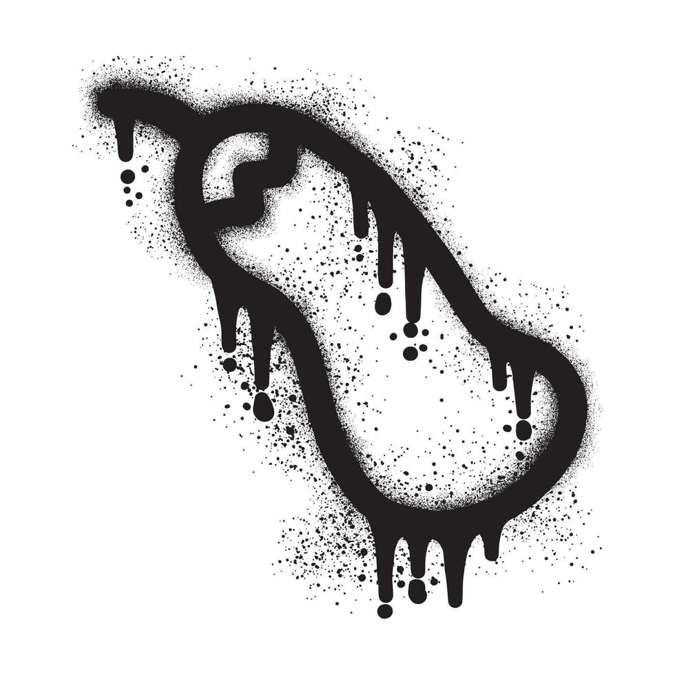 Eggplant graffiti with black spray paint vector