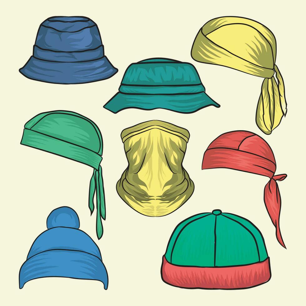 Hat Face Musk Headband vector