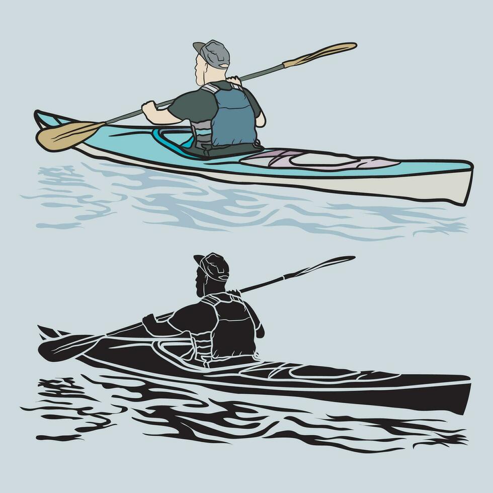 kayak vector diseño