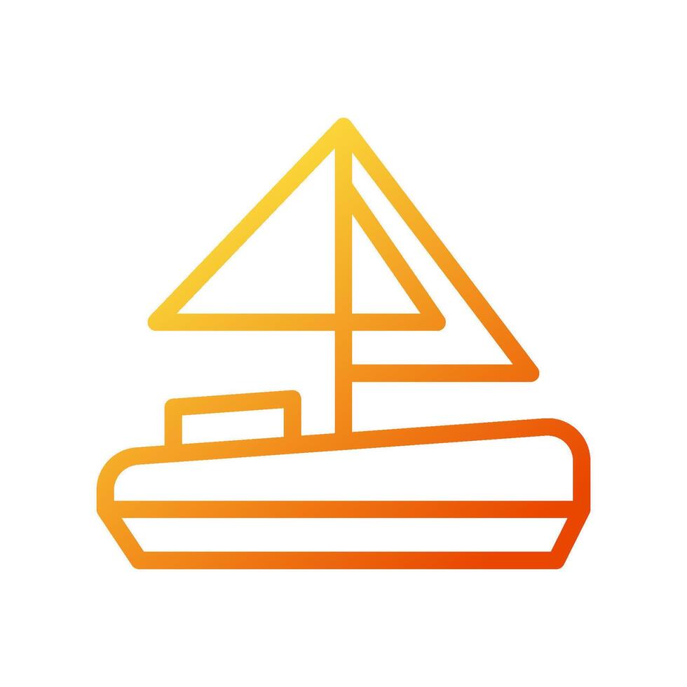 Boat icon gradient yellow orange summer beach symbol illustration vector