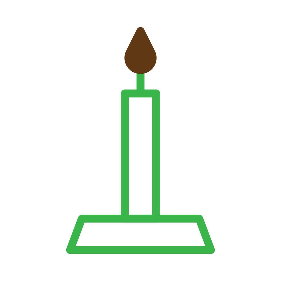 vela icono duotono verde marrón color Pascua de Resurrección símbolo ilustración. vector