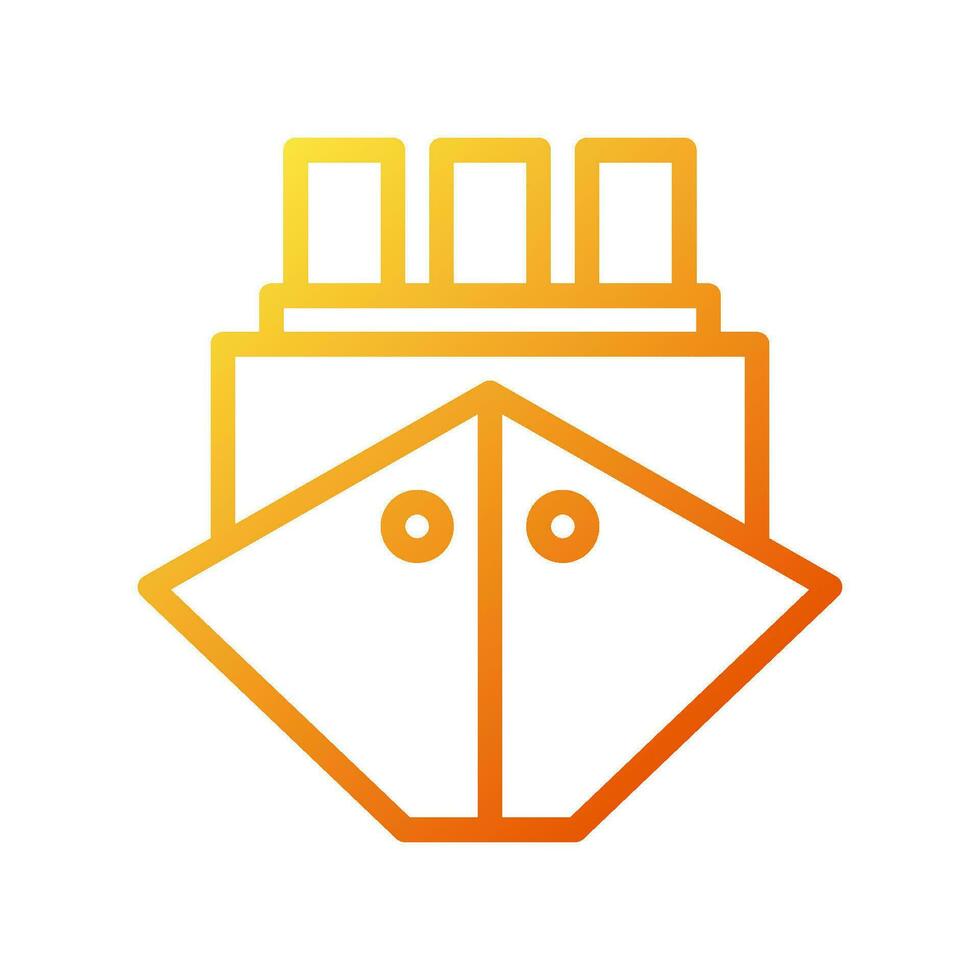 barco icono degradado amarillo naranja verano playa símbolo ilustración vector