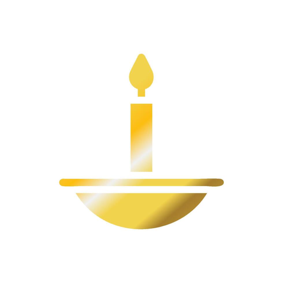 Candle icon solid gradient golden colour ramadan symbol illustration perfect. vector