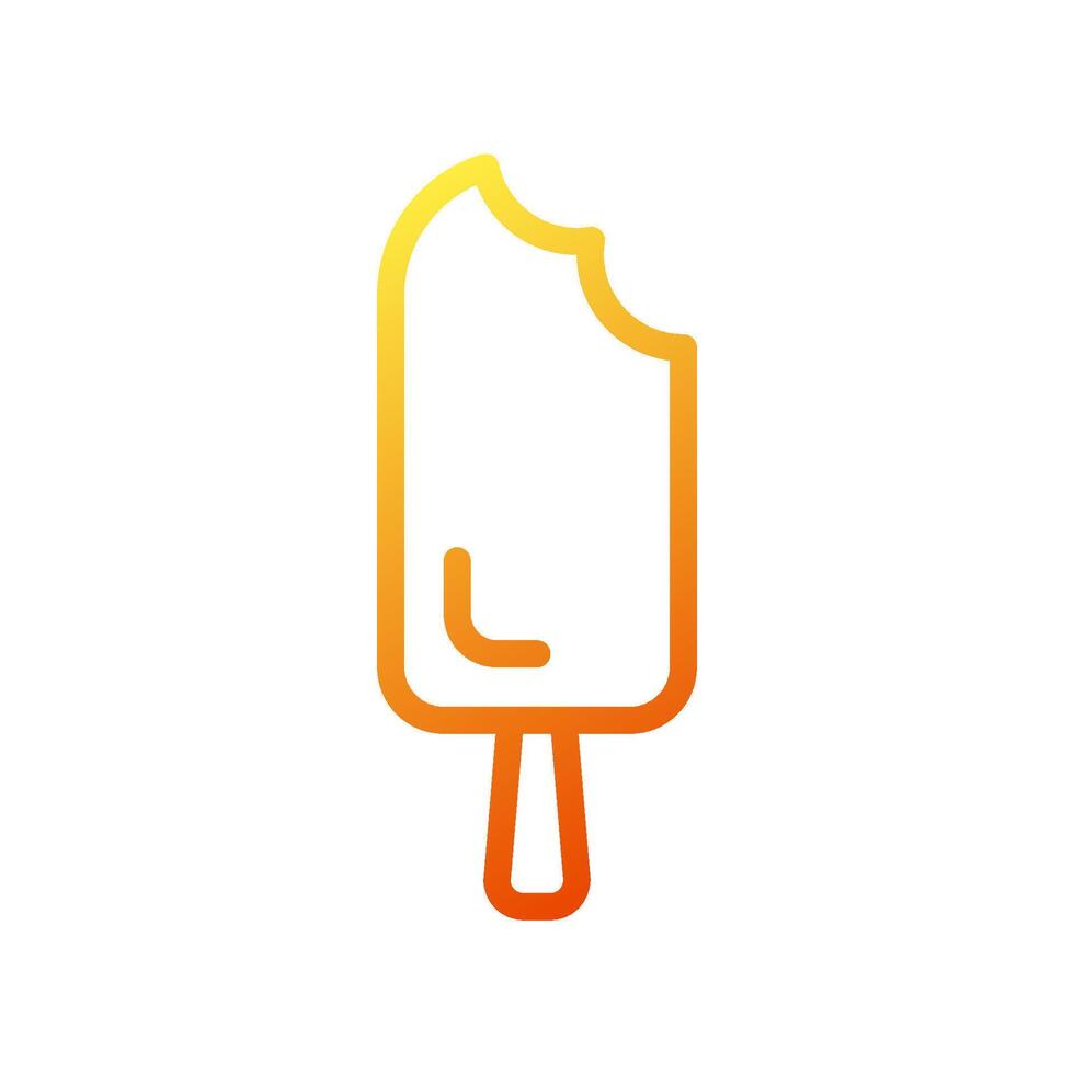 Ice cream icon gradient yellow orange summer beach symbol illustration vector