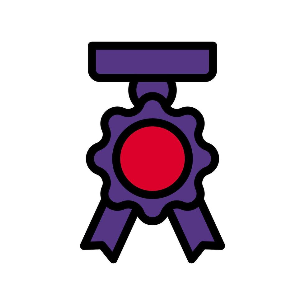 Medal icon colored outline red purple colour military symbol perfect. vector