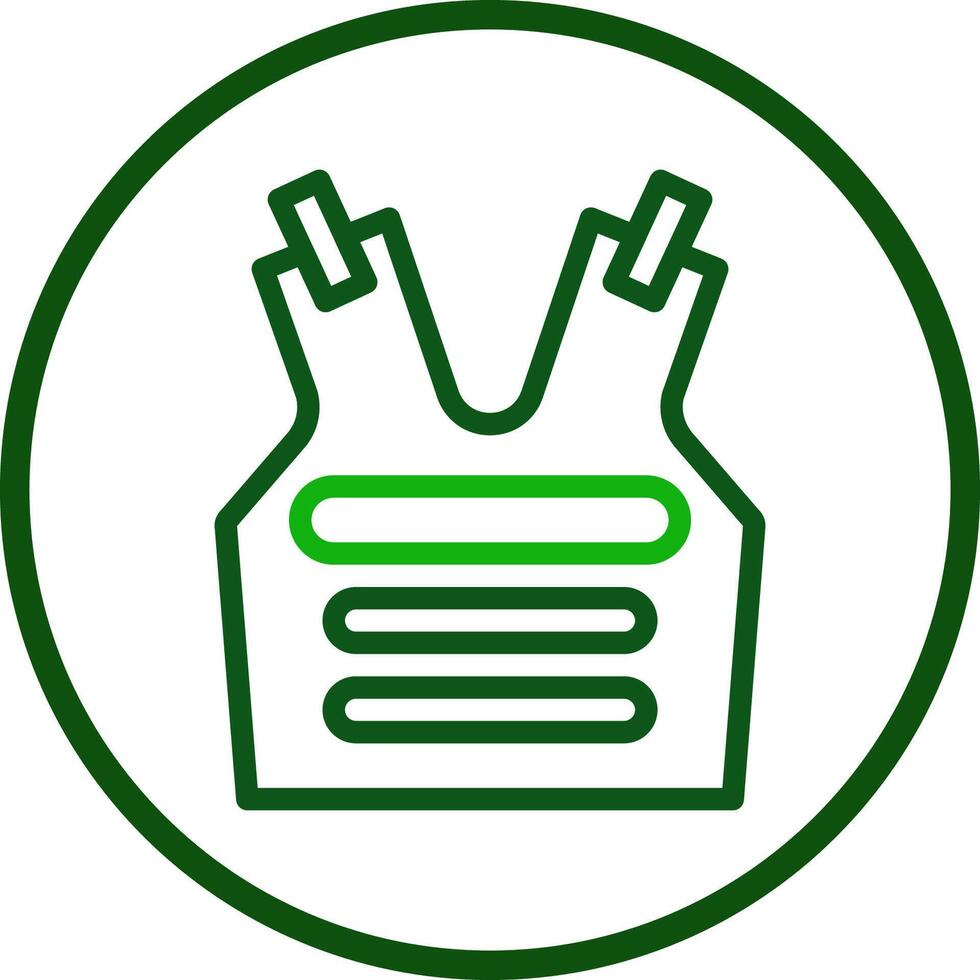 Body Armor icon line rounded green colour military symbol perfect. vector