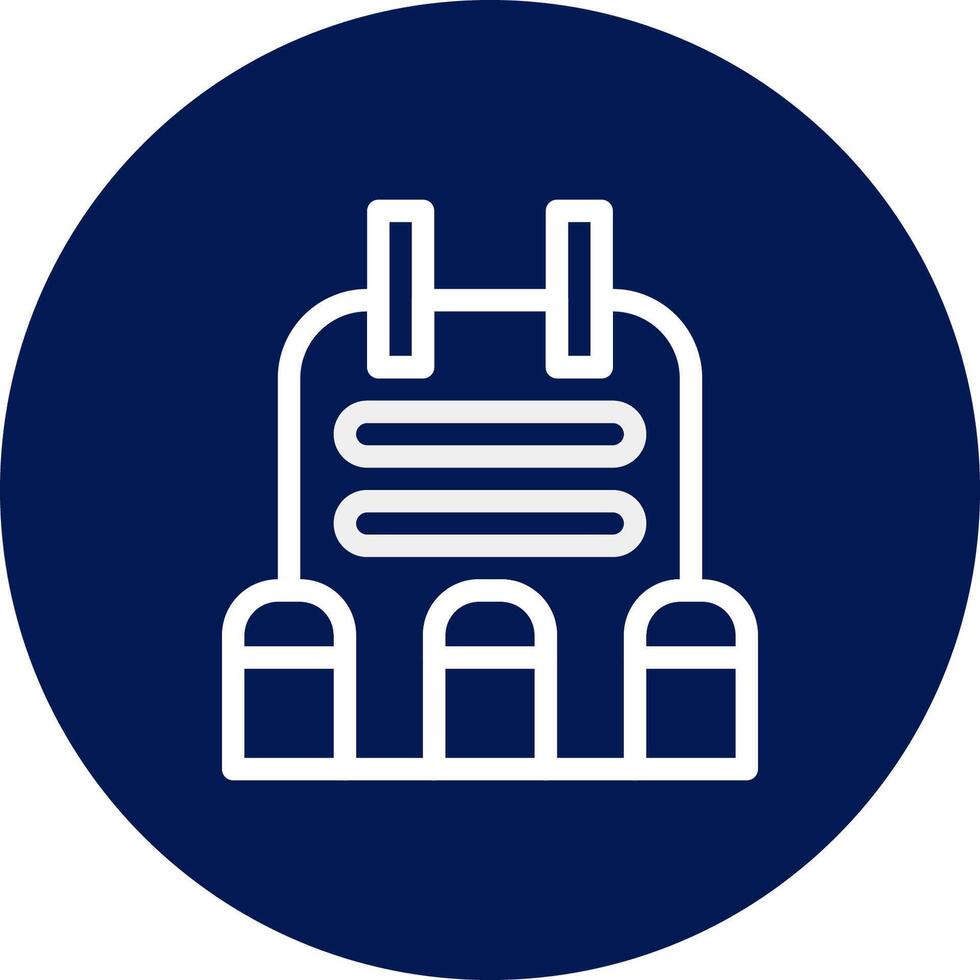 Body Armor icon rounded blue white colour military symbol perfect. vector