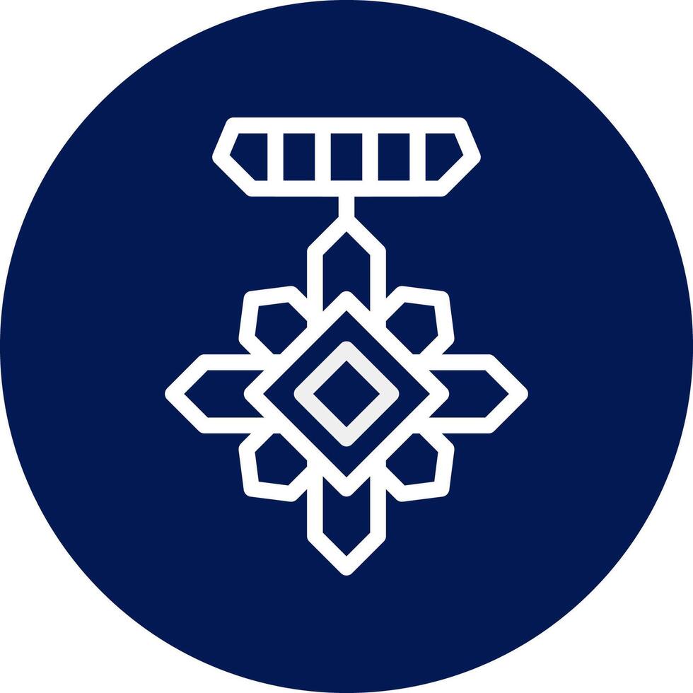 Medal icon rounded blue white colour military symbol perfect. vector