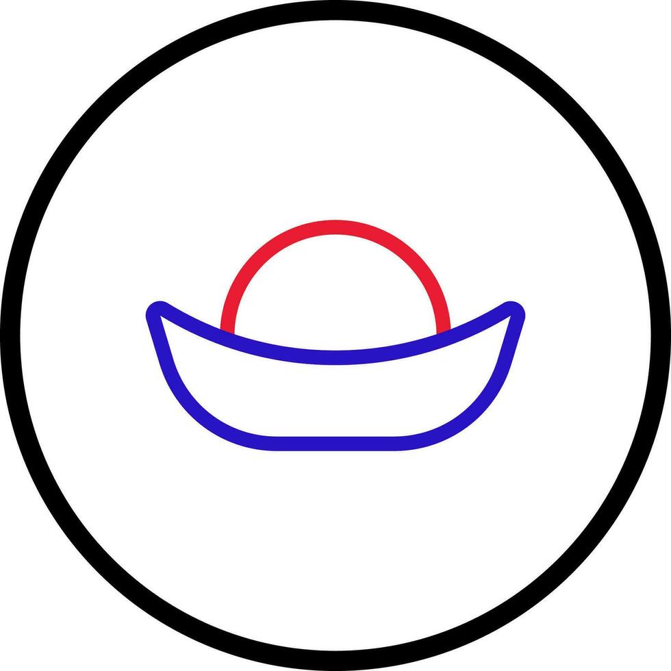fortuna icono línea redondeado rojo azul color chino nuevo año símbolo Perfecto. vector