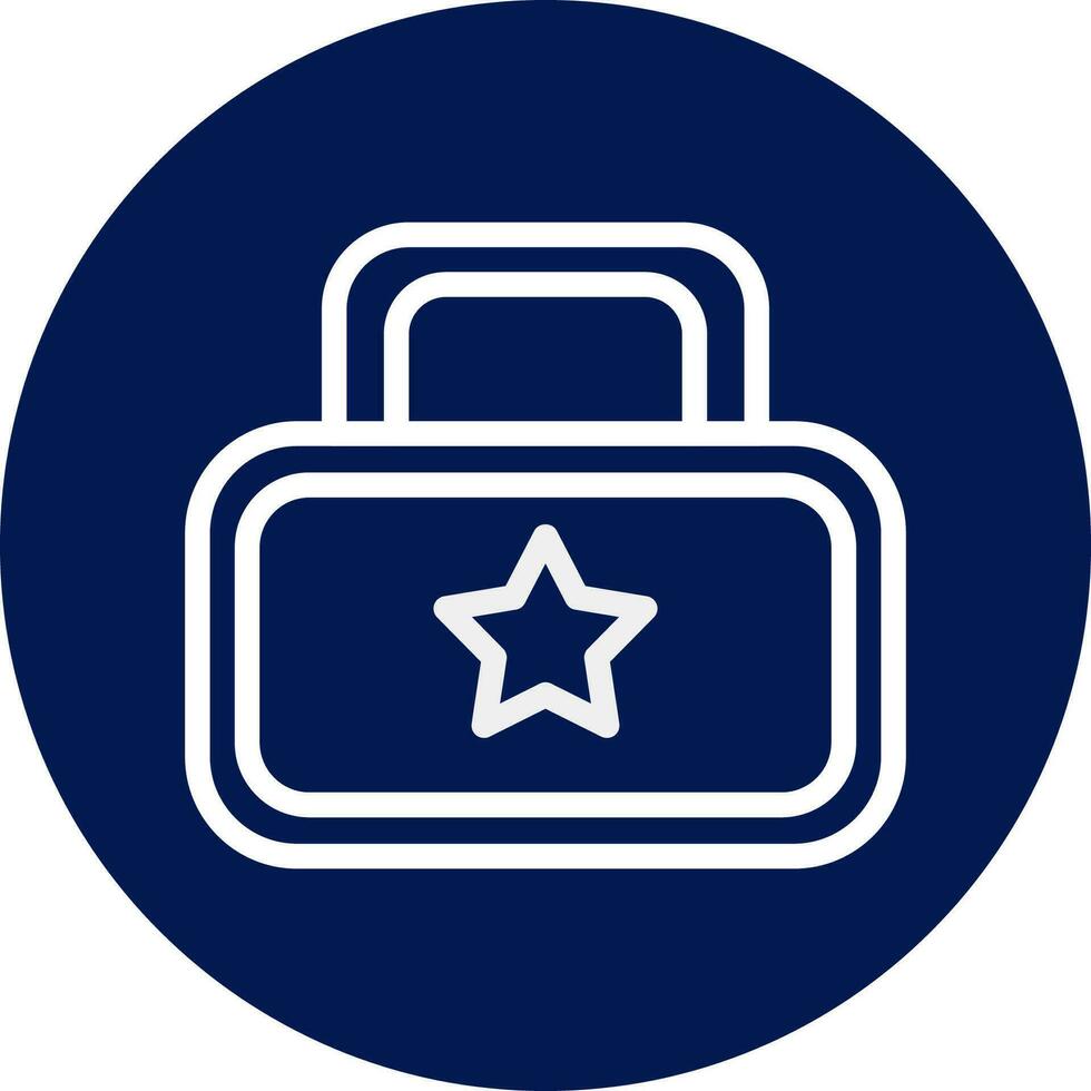 mochila icono redondeado azul blanco color militar símbolo Perfecto. vector