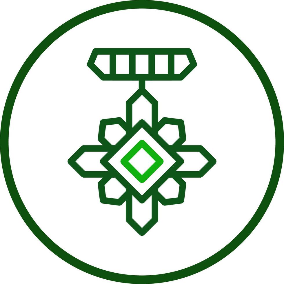 Medal icon line rounded green colour military symbol perfect. vector