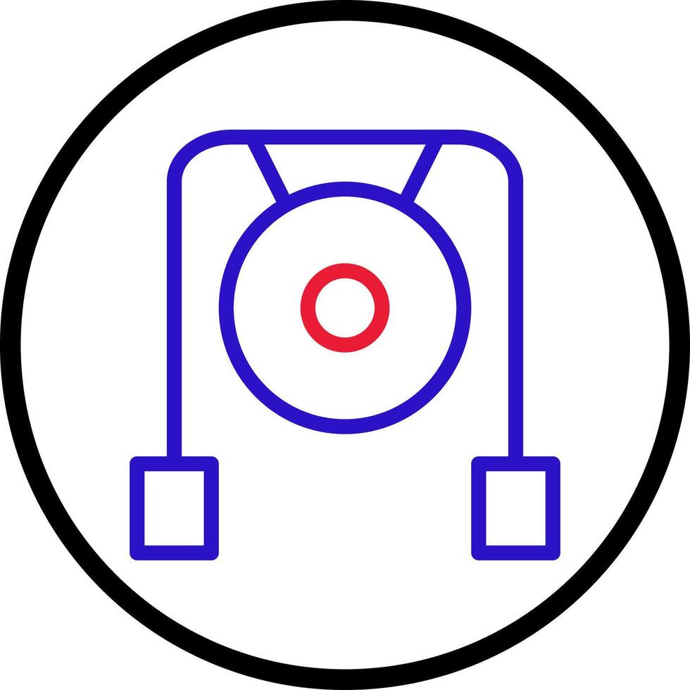 Gong icon line rounded red blue colour chinese new year symbol perfect. vector