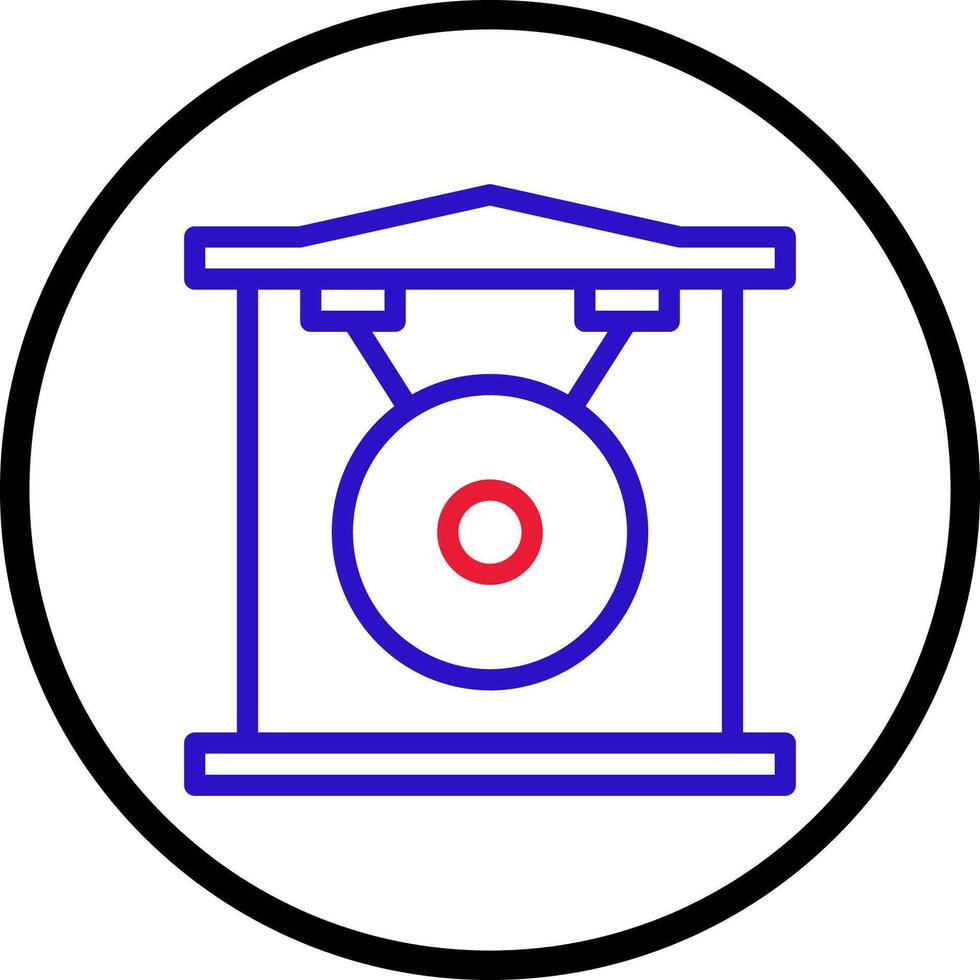 Gong icon line rounded red blue colour chinese new year symbol perfect. vector