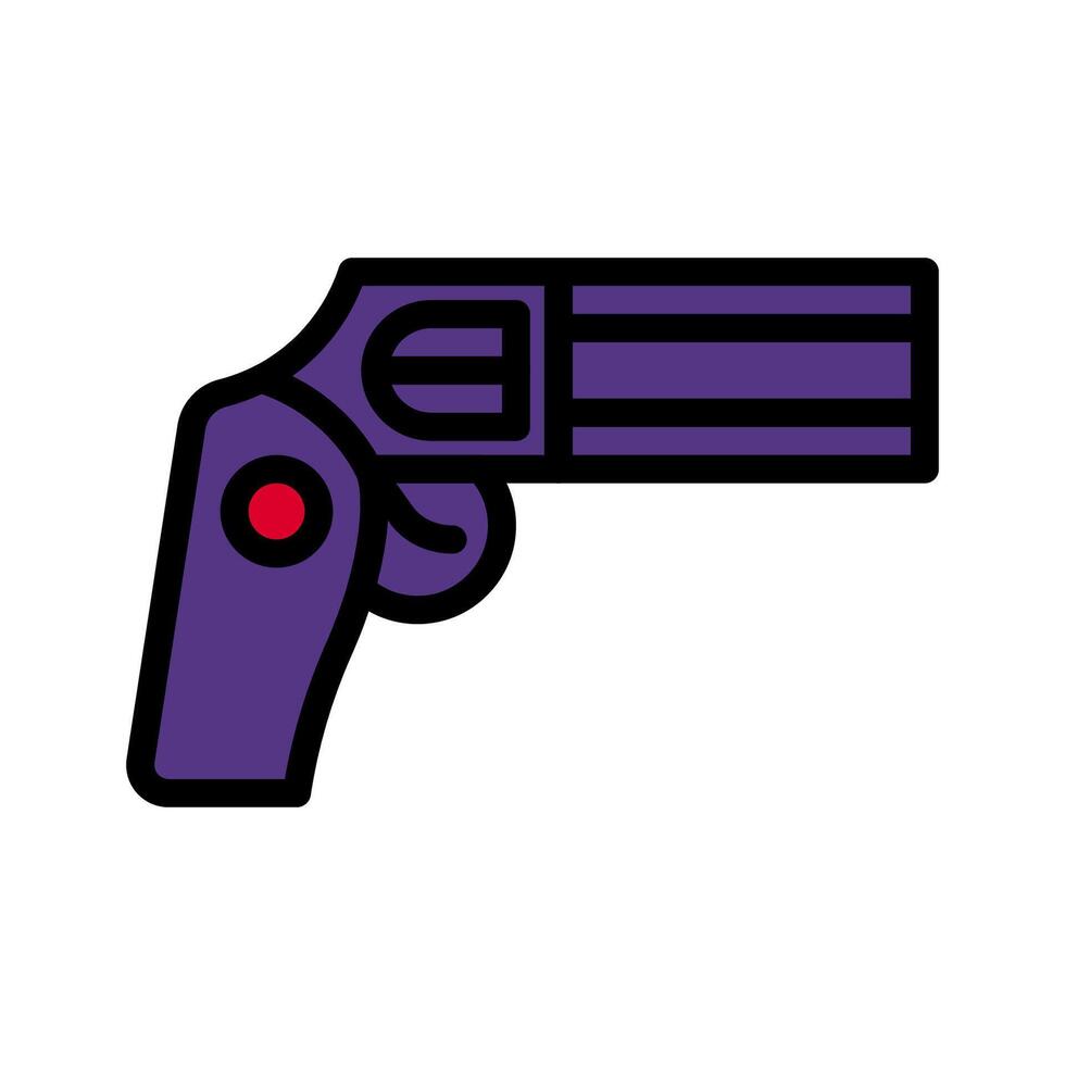 Gun icon colored outline red purple colour military symbol perfect. vector