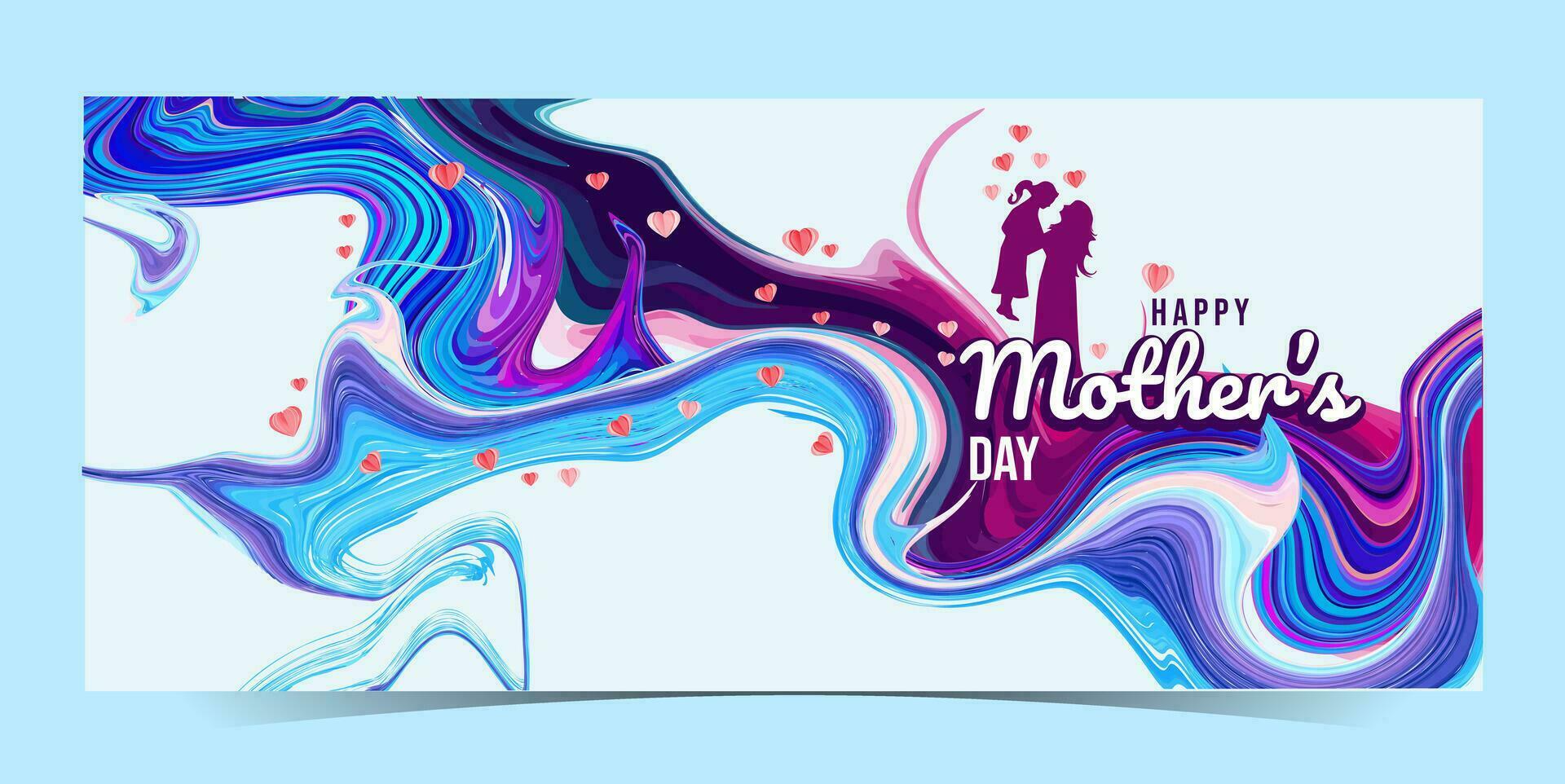 happy mother's day card with a woman vector