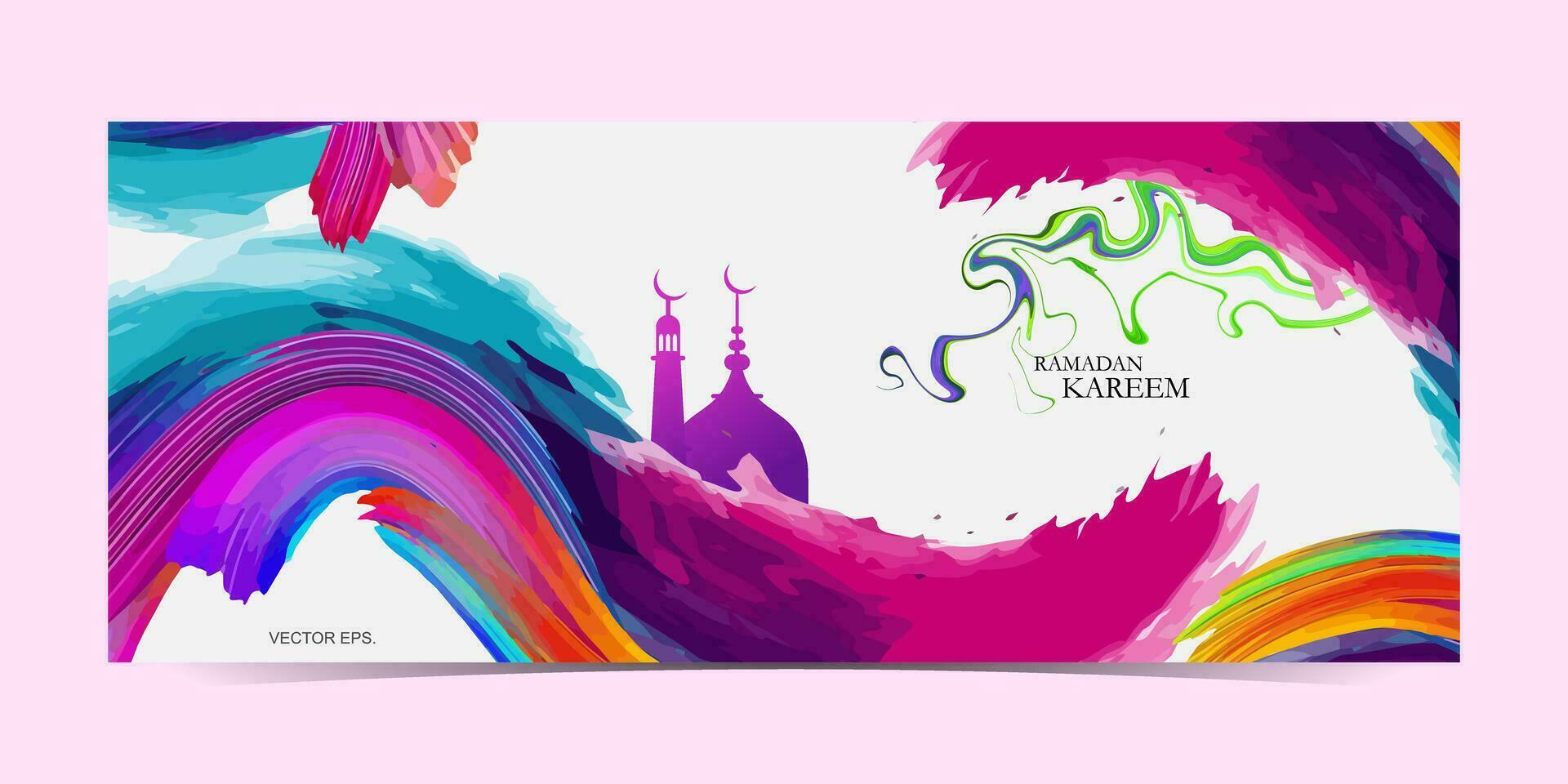colorful abstract background with a mosque vector