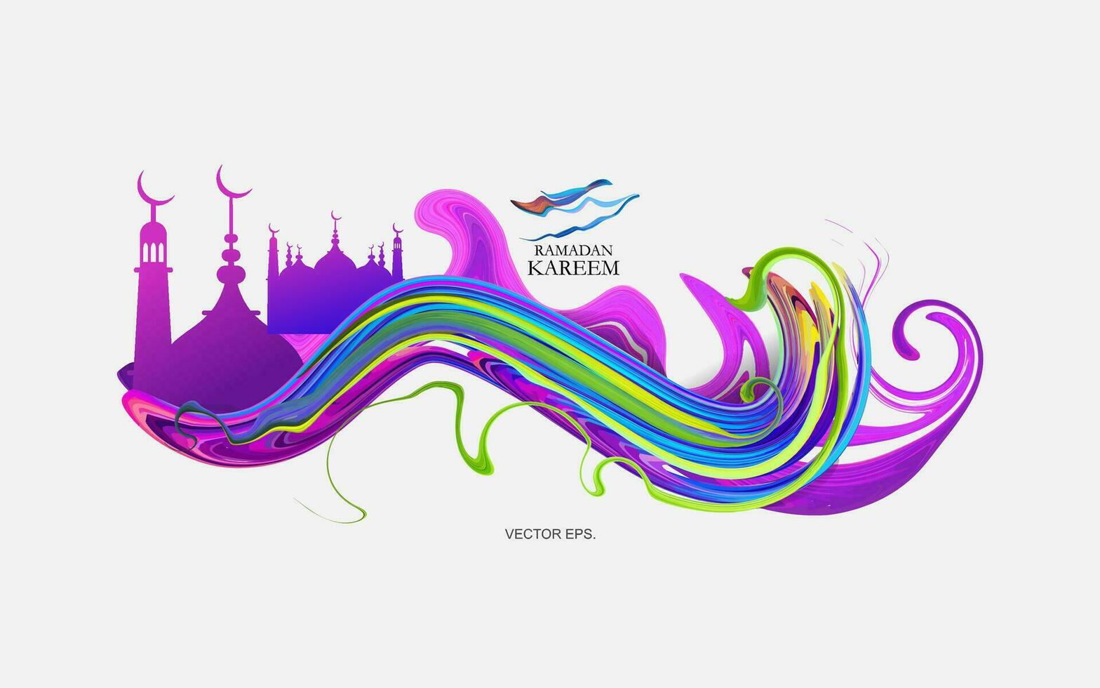 colorful abstract background with a mosque vector