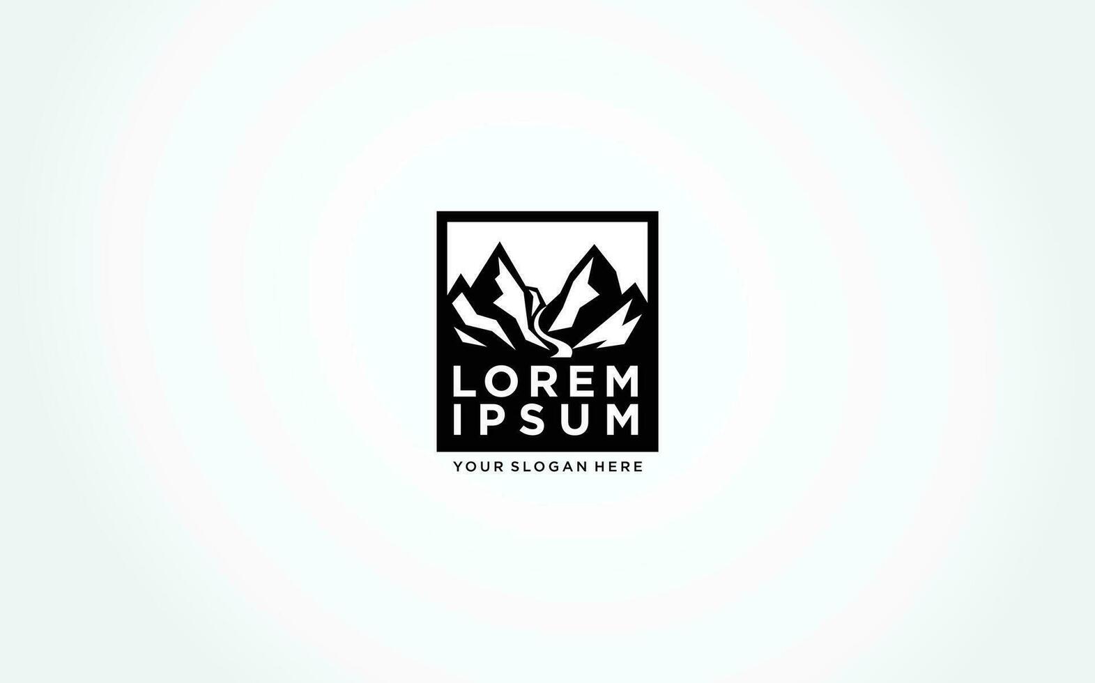 a logo for a mountain range with a black and white background vector