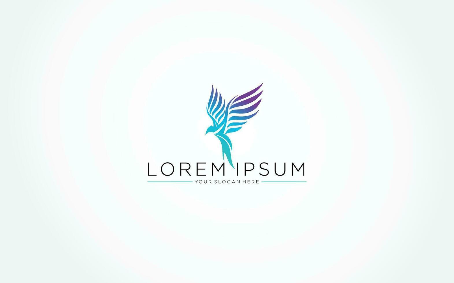 a bird logo design with a blue and purple color scheme vector