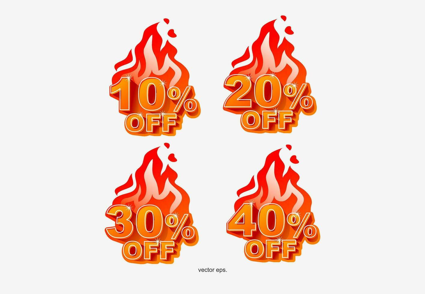 fire sale and tags discount stickers vector