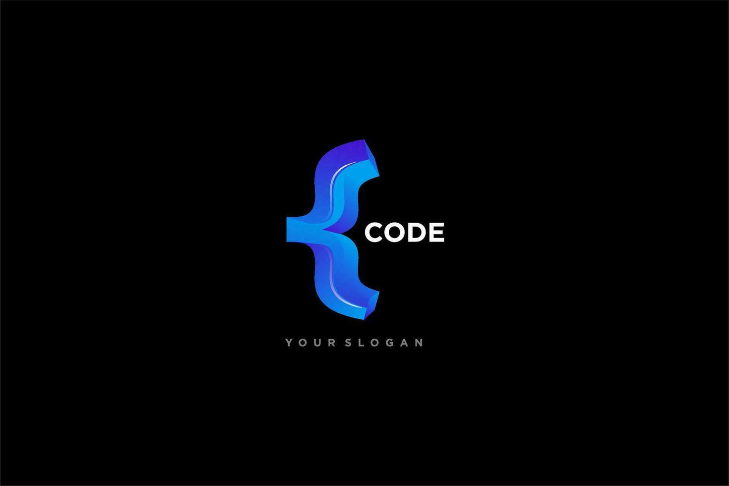 blue code vector logo