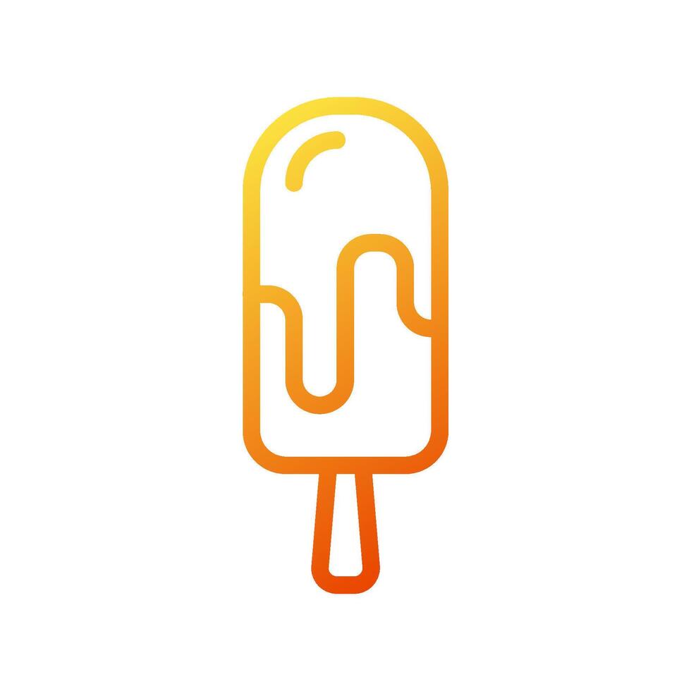 hielo crema icono degradado amarillo naranja verano playa símbolo ilustración vector