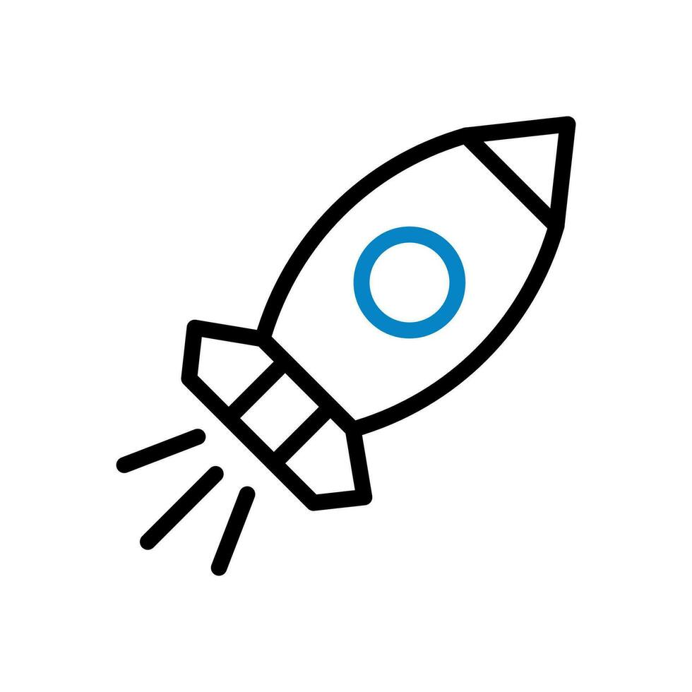cohete icono duocolor azul negro negocio símbolo ilustración. vector