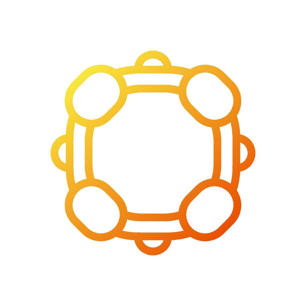 Lifebuoy icon gradient yellow orange summer beach symbol illustration. vector