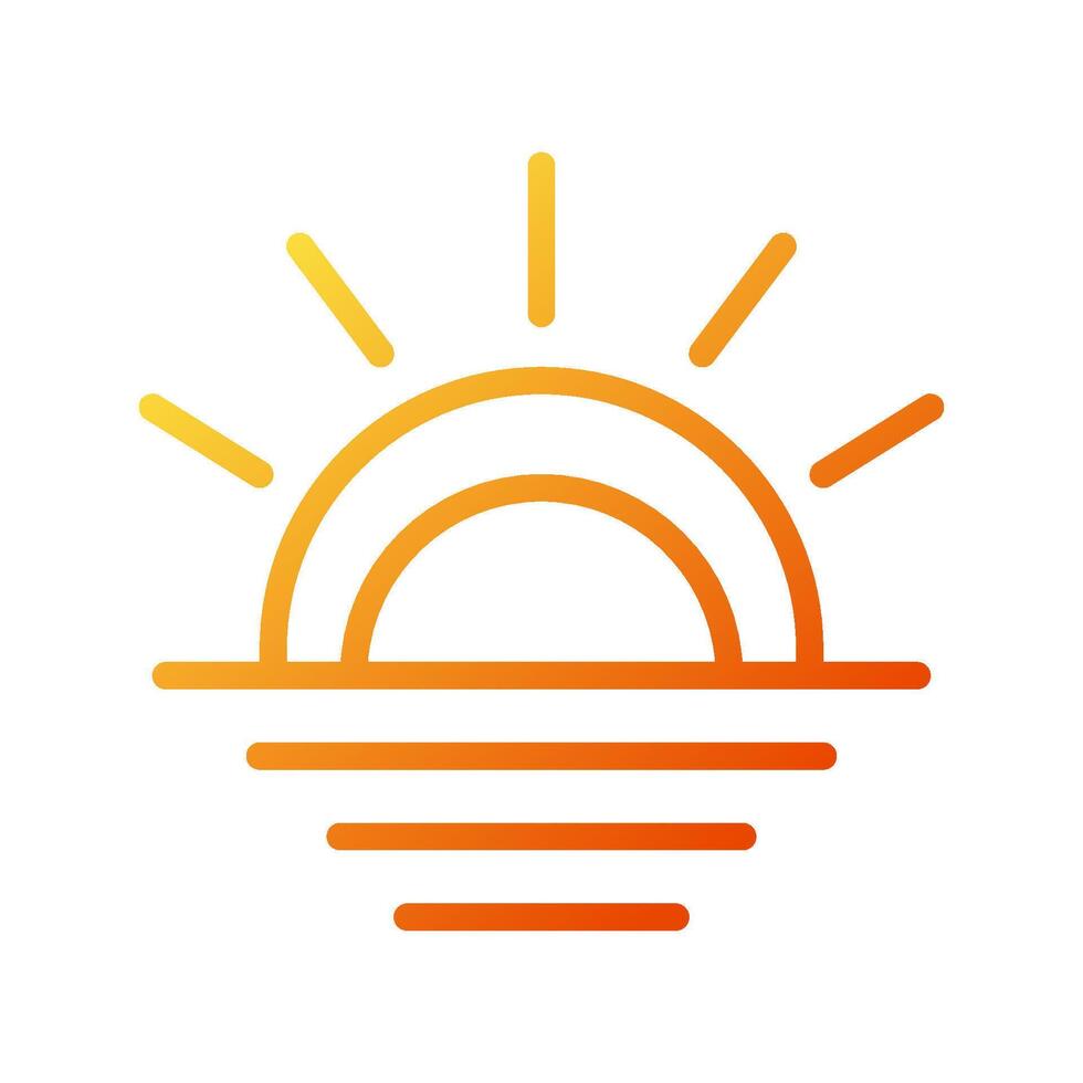 Weather icon gradient yellow orange summer beach symbol illustration. vector