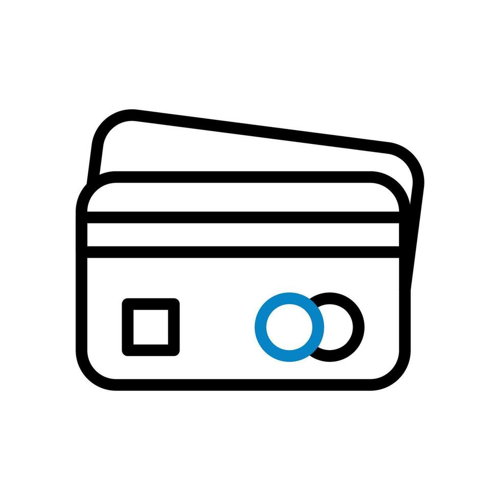 tarjeta icono duocolor azul negro negocio símbolo ilustración. vector