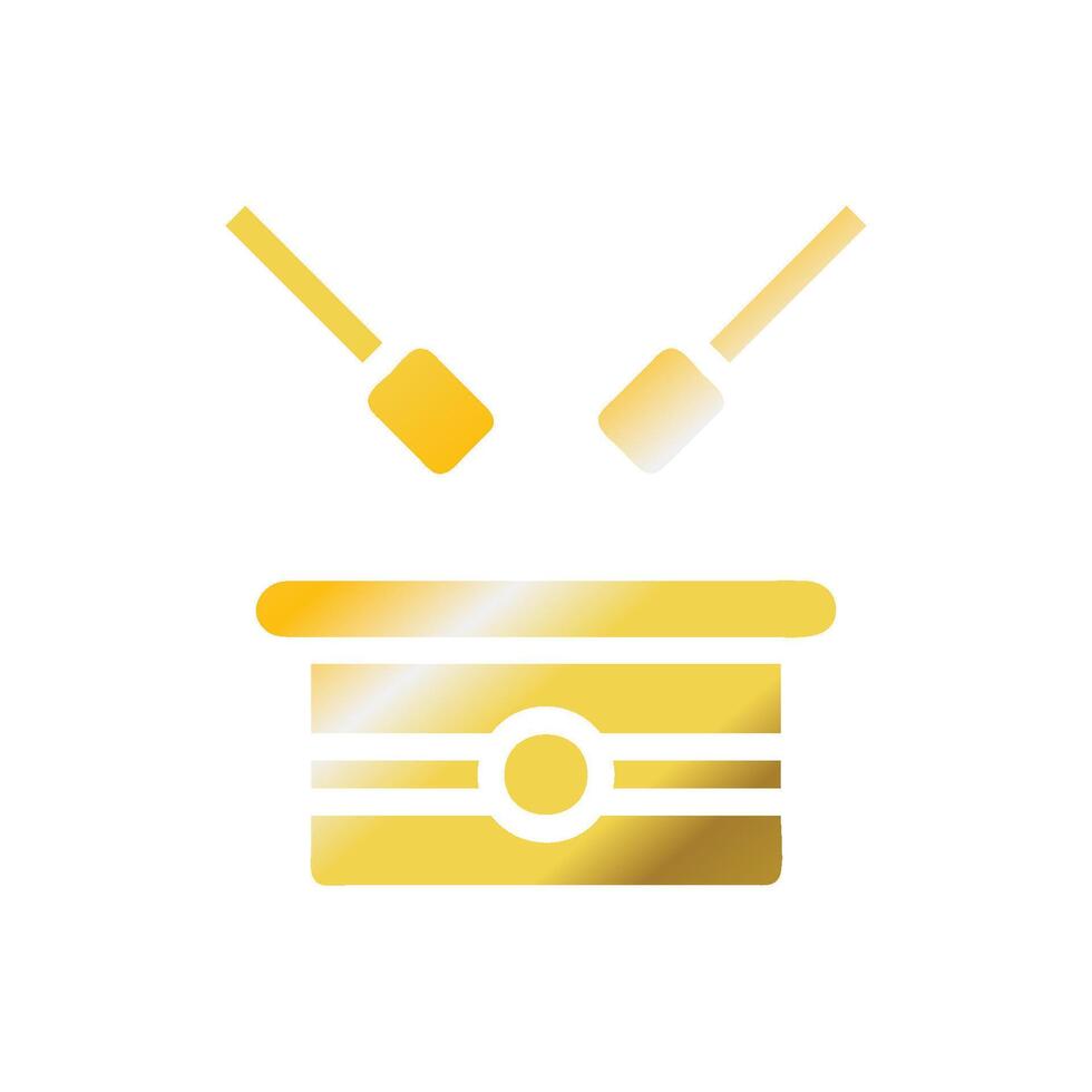 Drum icon solid gradient golden colour ramadan symbol illustration perfect. vector