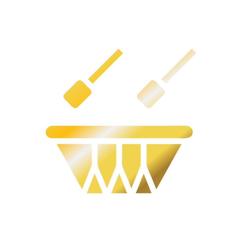 Drum icon solid gradient golden colour ramadan symbol illustration perfect. vector