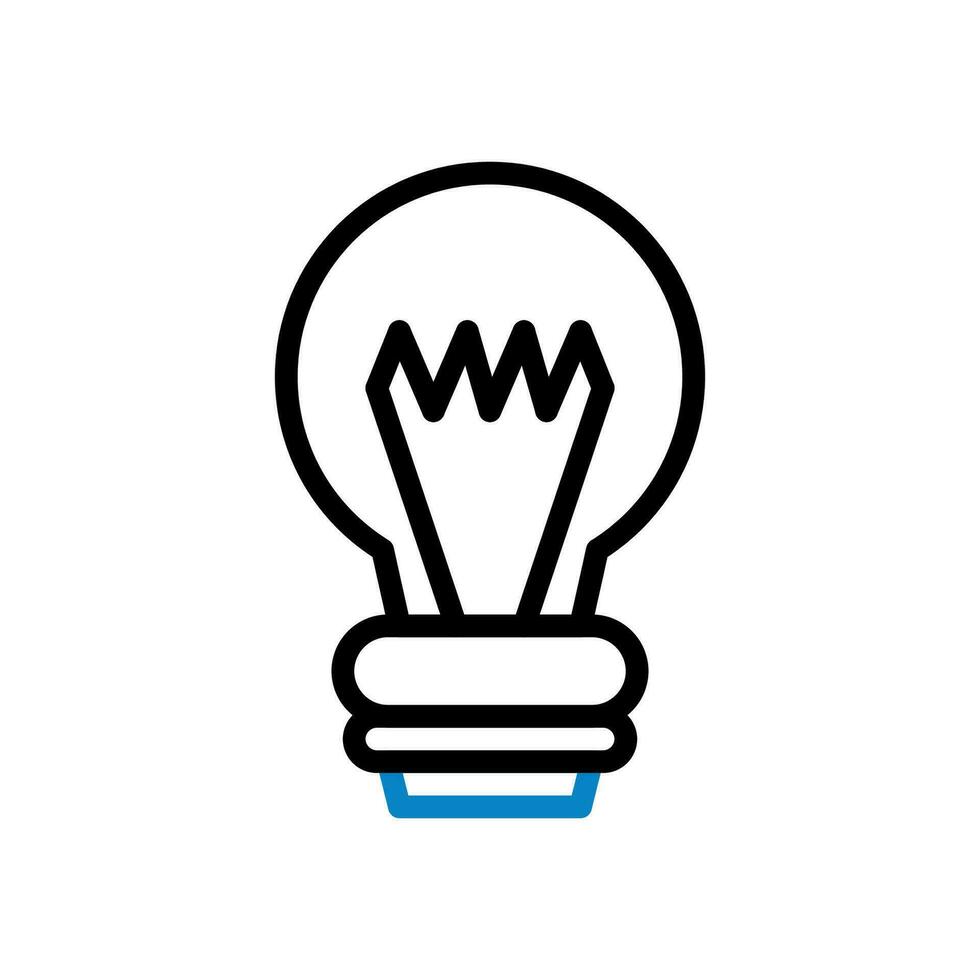 lámpara idea icono duocolor azul negro negocio símbolo ilustración. vector