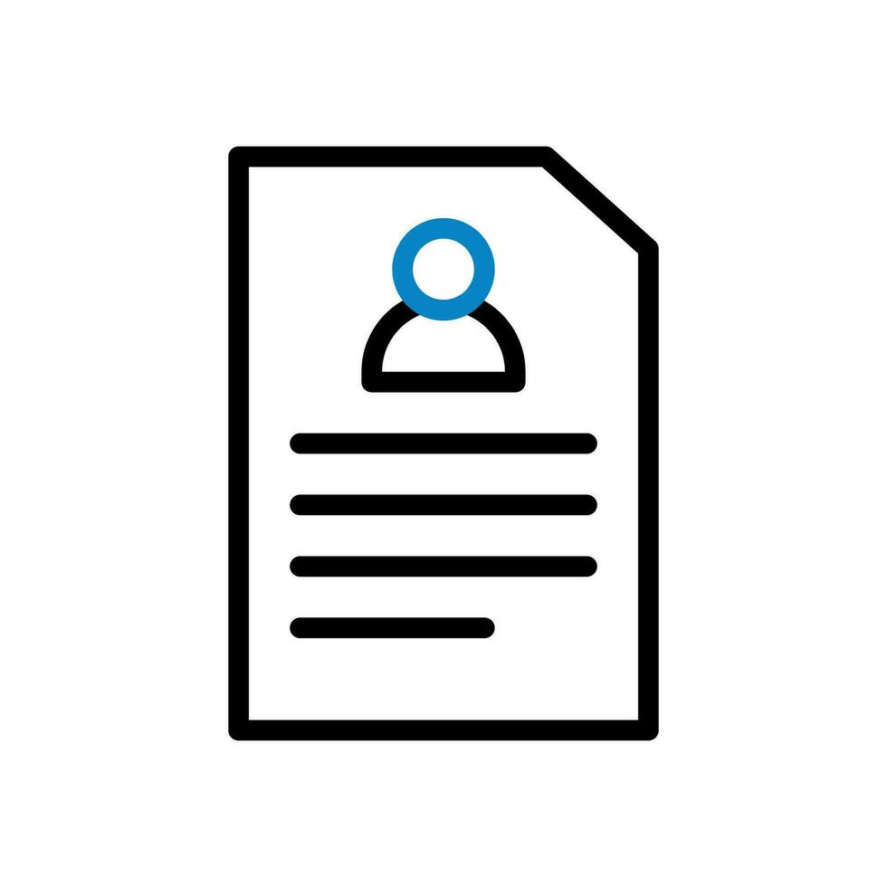 Resume icon duocolor blue black business symbol illustration. vector