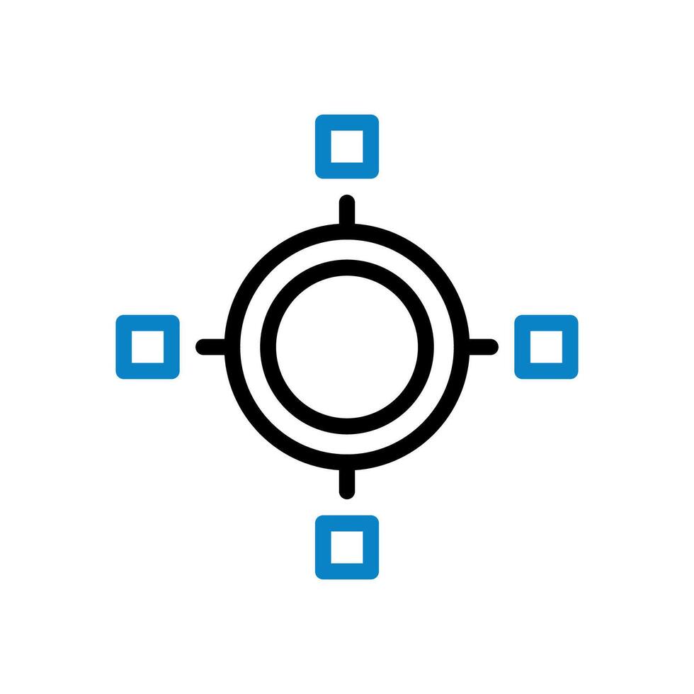 Chart icon duocolor blue black business symbol illustration. vector