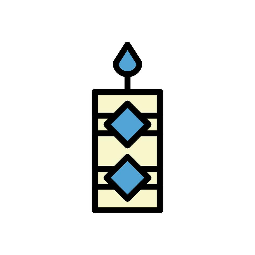 Candle icon colored outline blue cream colour chinese new year symbol perfect. vector