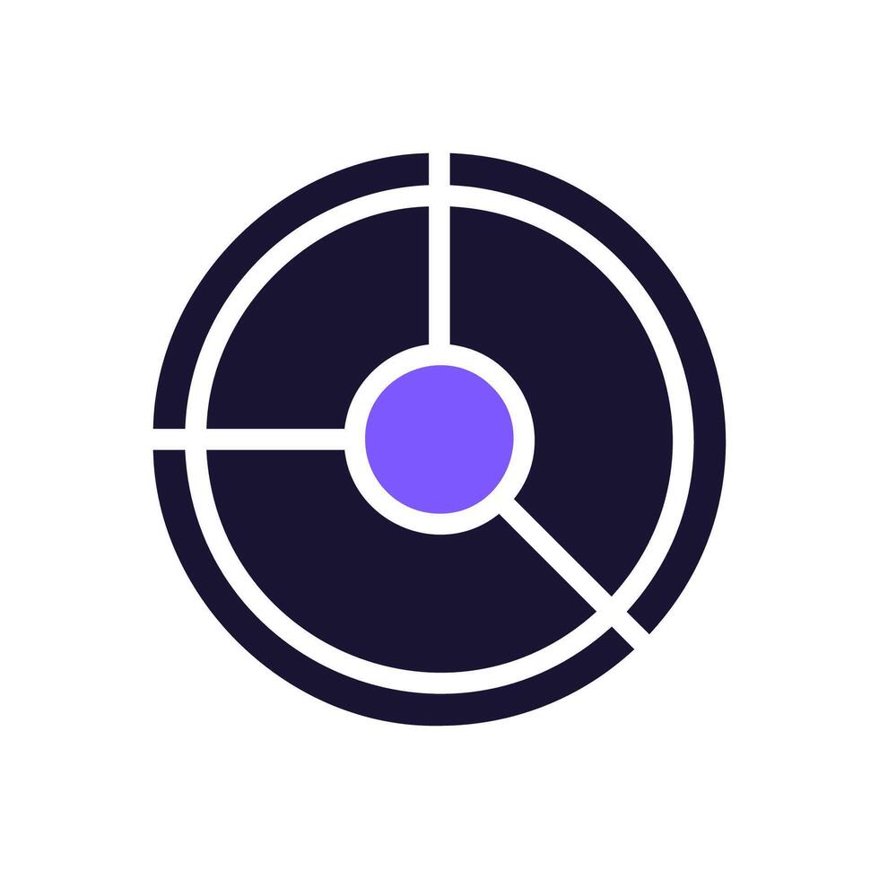 Chart icon solid purple black business symbol illustration. vector