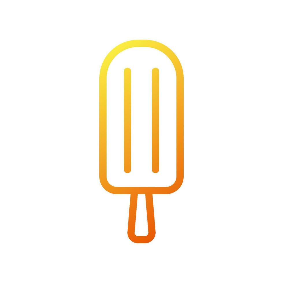 hielo crema icono degradado amarillo naranja verano playa símbolo ilustración vector