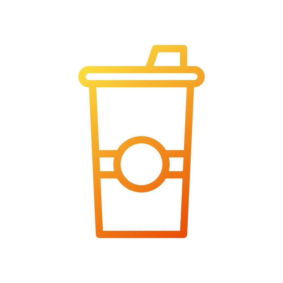 Drink icon gradient yellow orange summer beach symbol illustration. vector