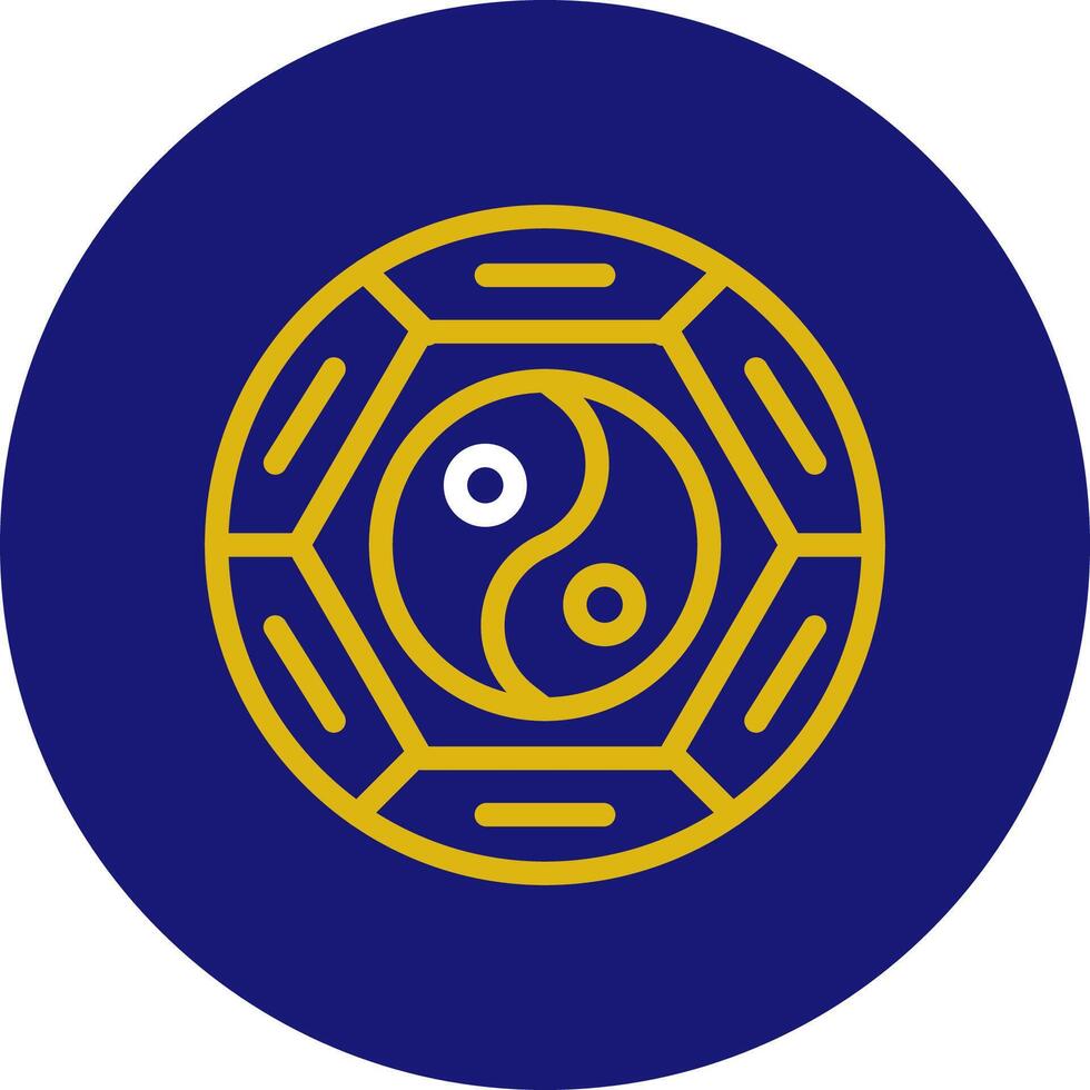 Yin and yang icon rounded white yellow colour chinese new year symbol perfect. vector
