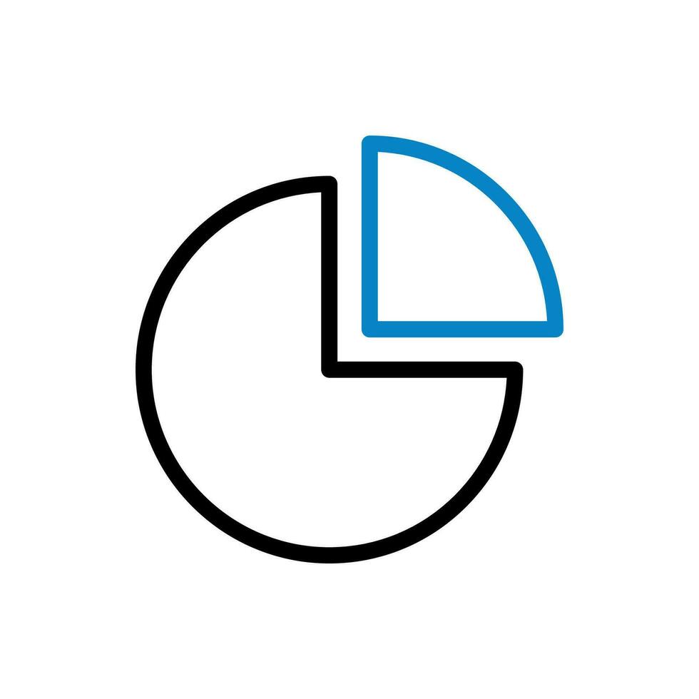 Chart icon duocolor blue black business symbol illustration. vector