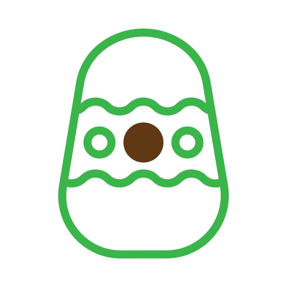 Egg icon duotone green brown colour easter symbol illustration. vector