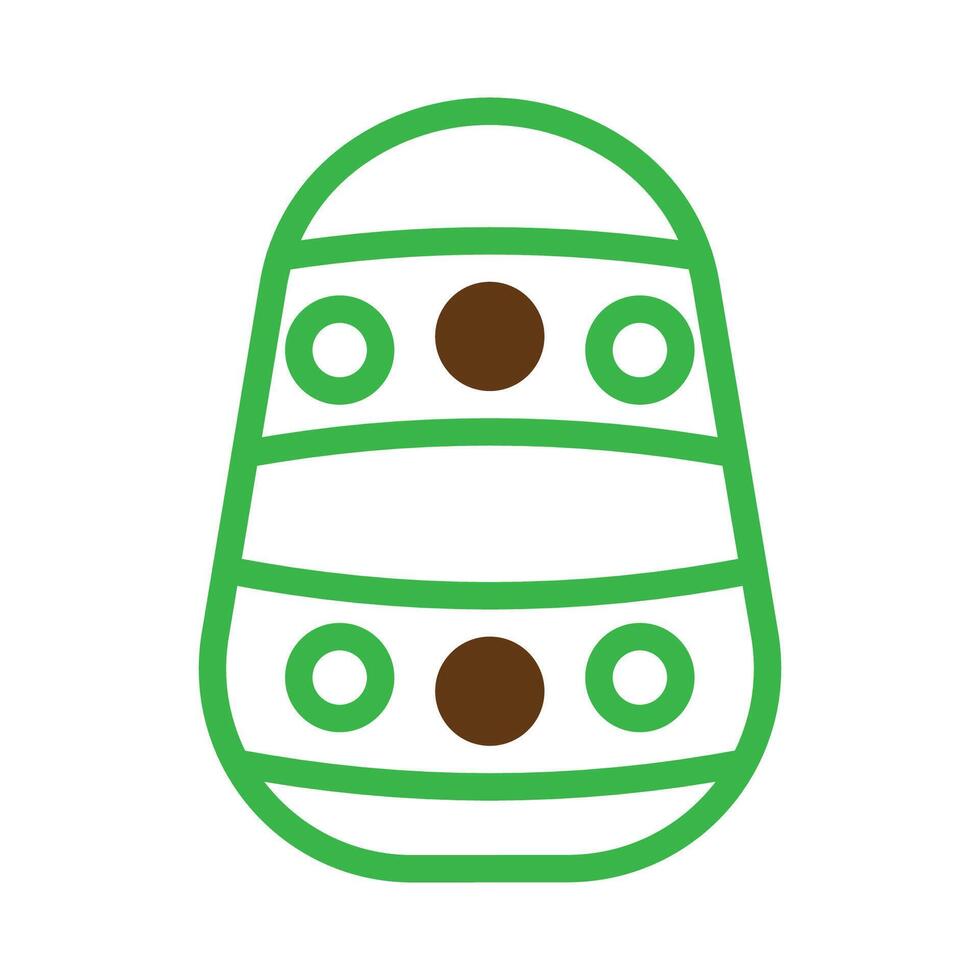 Egg icon duotone green brown colour easter symbol illustration. vector