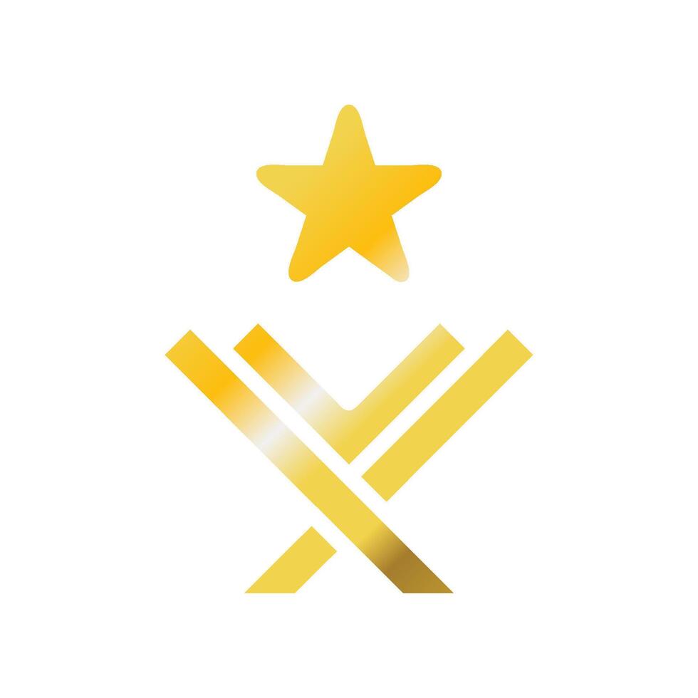 Quran icon solid gradient golden colour ramadan symbol illustration perfect. vector